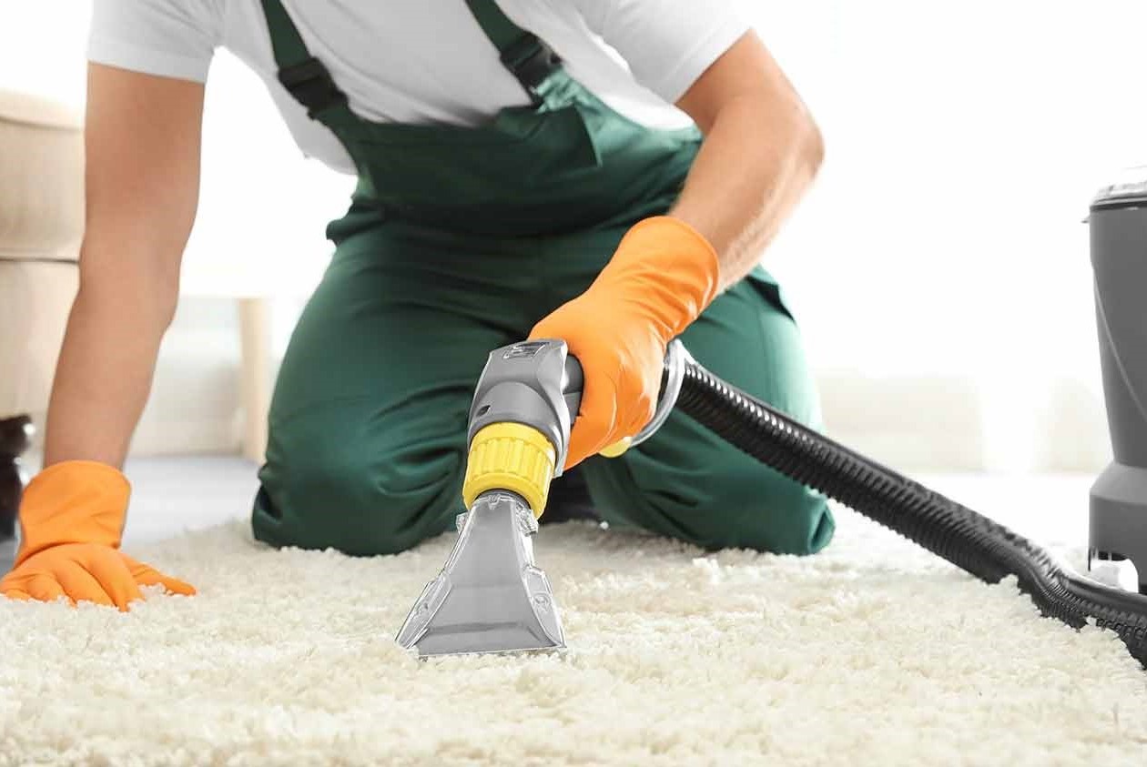 Detailed carpet care during a home clean