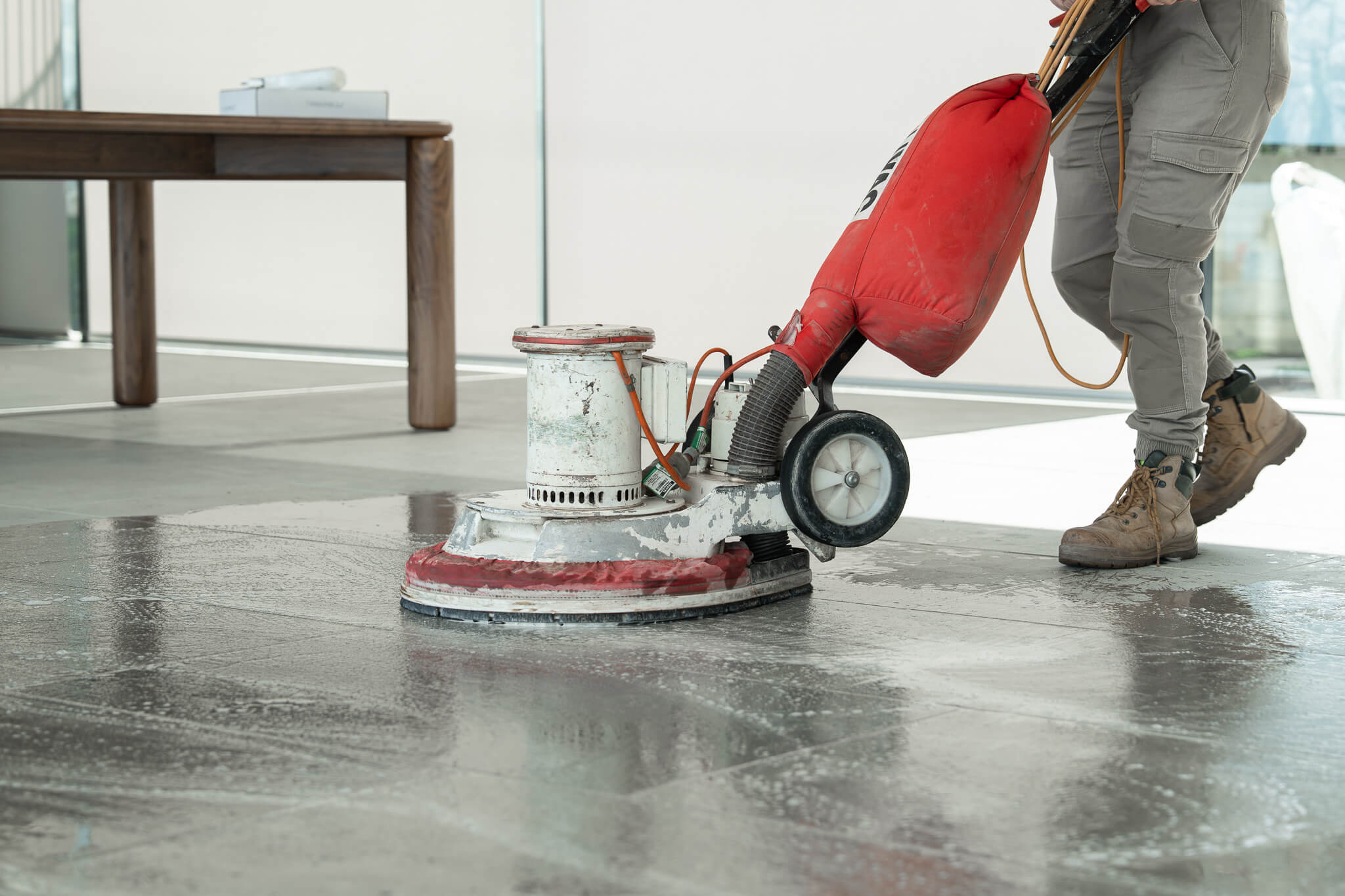 Construction dust before a post-construction clean